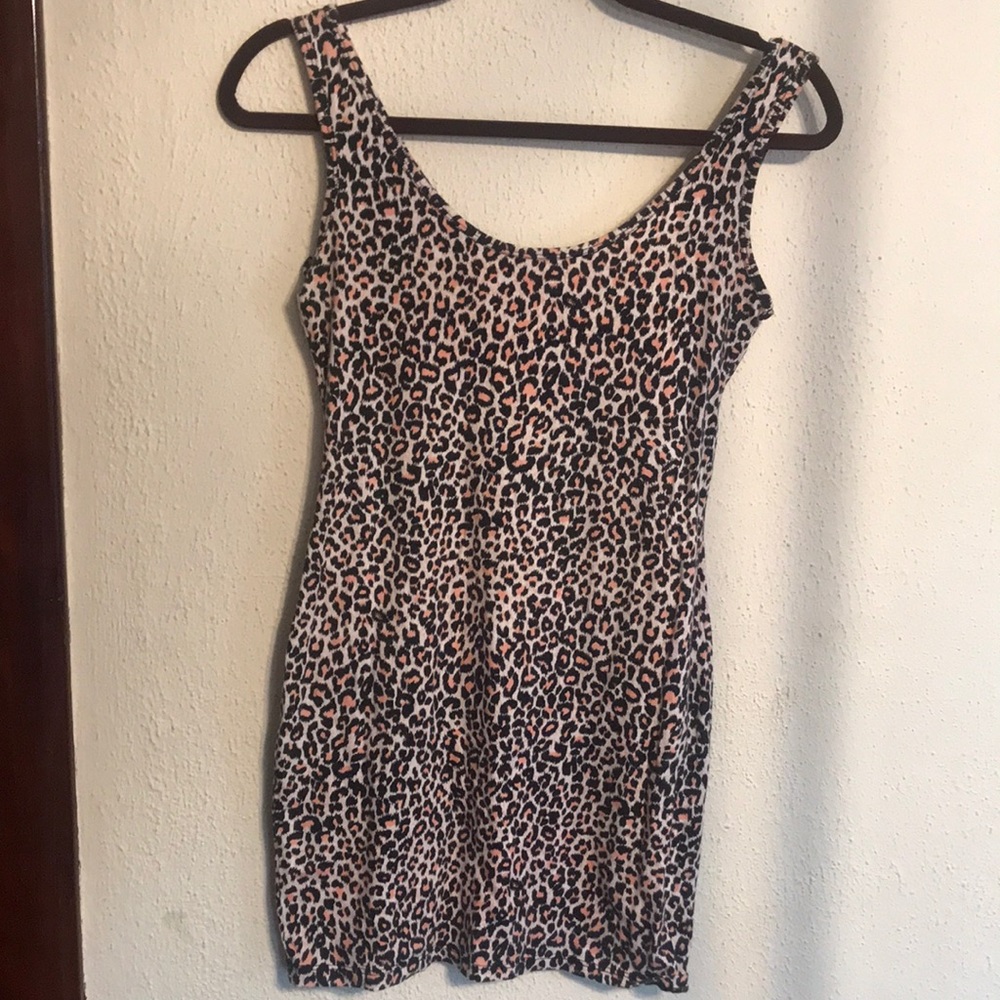 Mandee Pink Leopard Fitted Mini Dress